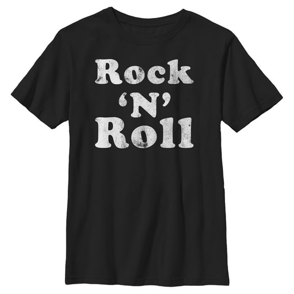 Boy's Lost Gods Rock 'N' Roll Distressed Graphic Tee Black Medium