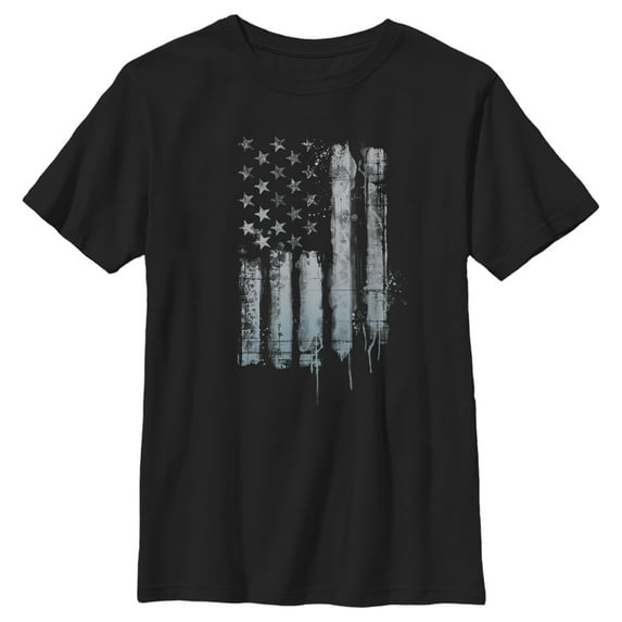 Boy's Lost Gods Rustic American Flag Graphic Tee Black Medium
