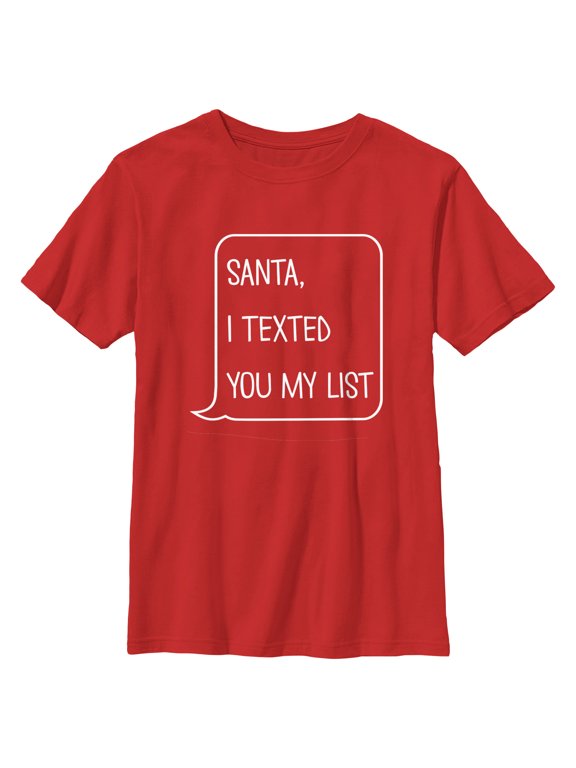 Boy's Lost Gods Santa I Texted You My List Graphic Tee Red Small