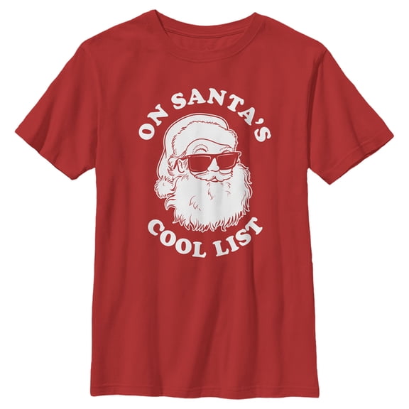 Boy's Lost Gods Santa’s Cool List Graphic Tee Red Large
