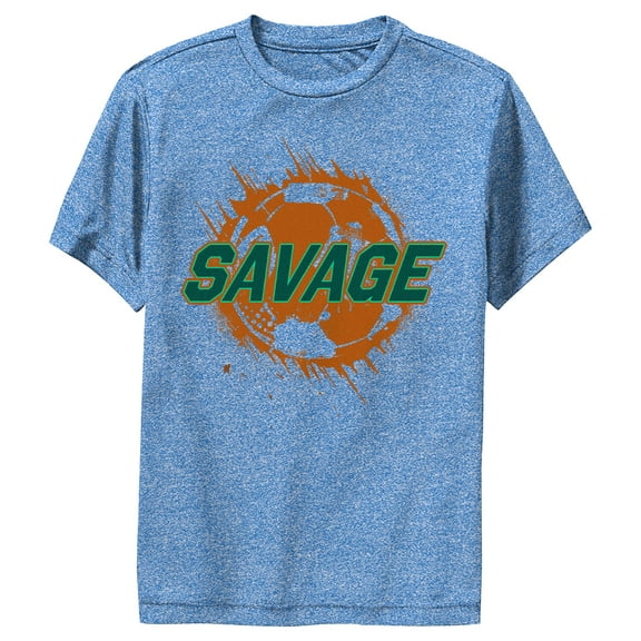Boy's Lost Gods Savage Soccer Performance Graphic Tee Royal Blue Heather Medium