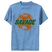 Boy's Lost Gods Savage Soccer  Performance Graphic Tee Royal Blue Heather Small
