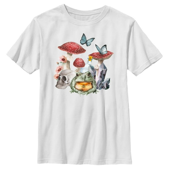 Boy's Lost Gods Skull Frog Mushrooms  Graphic T-Shirt