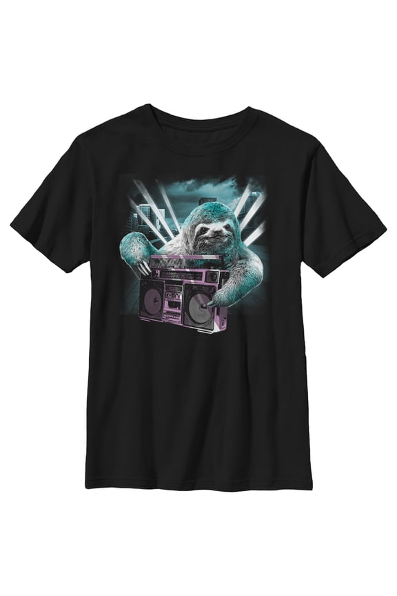 Boy's Lost Gods Sloth Boombox Graphic Tee Black X Large