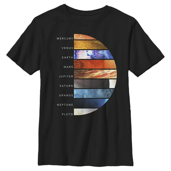 Boys' Husky Lost Gods Solar System Planet Terrain Graphic Tee Black Large