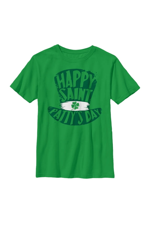 Boy's Lost Gods St. Patrick's Day Hat Graphic Tee Kelly Green X Large