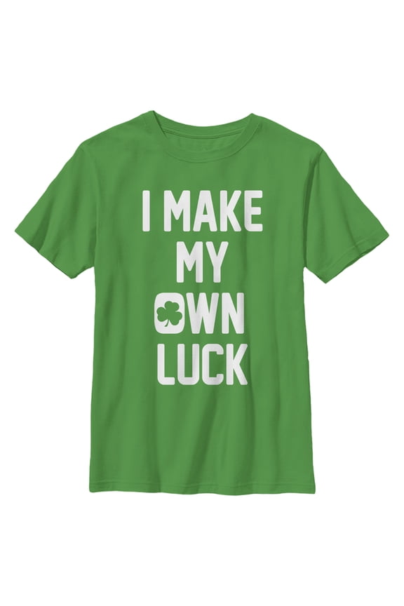Boy's Lost Gods St. Patrick's Day I Make My Own Luck Graphic Tee Kelly Green X Small