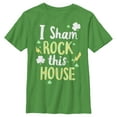 thumbnail image 1 of Boy's Lost Gods St. Patrick's Day I Sham Rock This House Graphic Tee Kelly Green X Large, 1 of 4