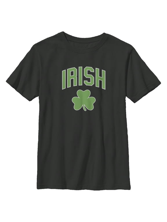 Boy's Lost Gods St. Patrick's Day Irish Shamrock Graphic Tee Black X Large