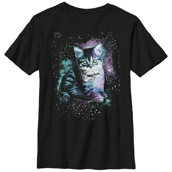 Boy's Lost Gods Star Kitten Graphic Tee Black Small