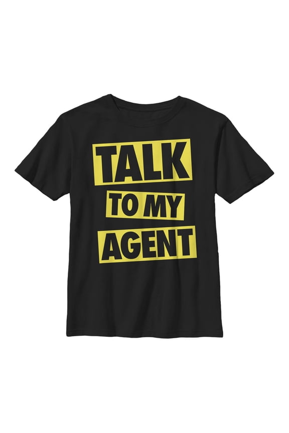 Boy's Lost Gods Talk to my Agent  Graphic Tee Black Large