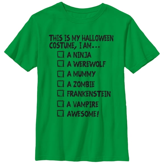 Boy's Lost Gods This Is My Halloween Costume Graphic Tee Kelly Green Large