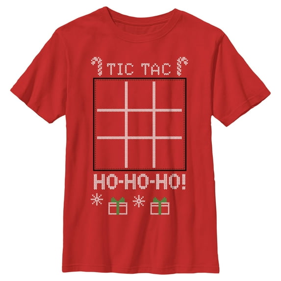 Boy's Lost Gods Tic Tac Hohoho Graphic Tee Red Medium