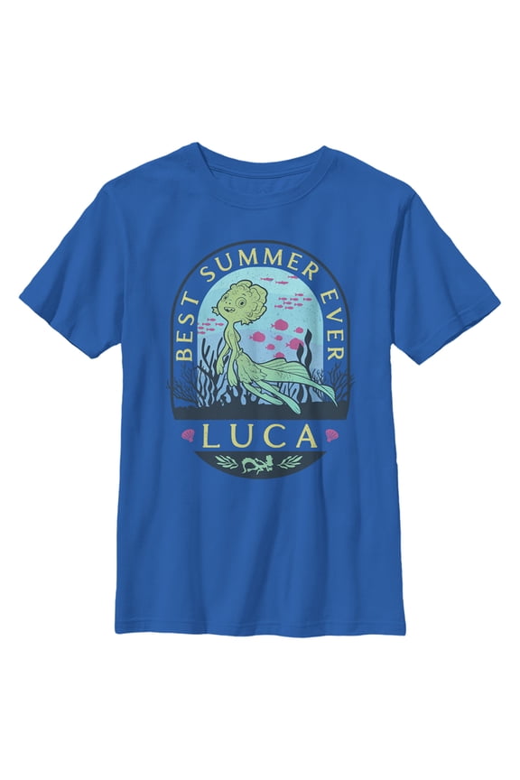 Boy's Luca Best Summer Ever Stamp Graphic Tee Royal Blue Large