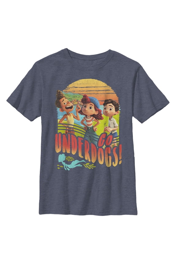 Boy's Luca Go Underdogs Graphic Tee Navy Blue Heather Medium