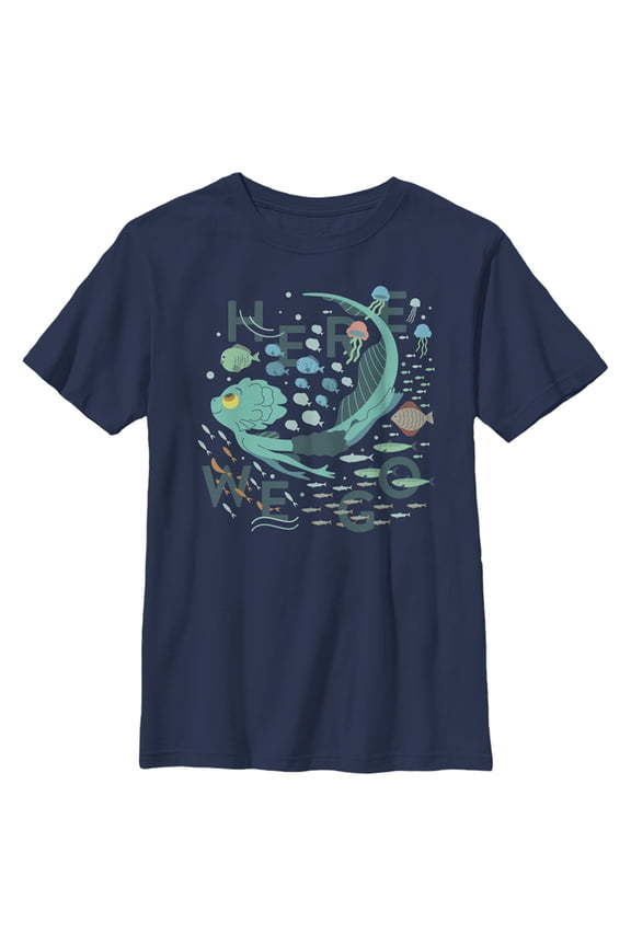Boy's Luca Here We Go Graphic Tee Navy Blue Medium
