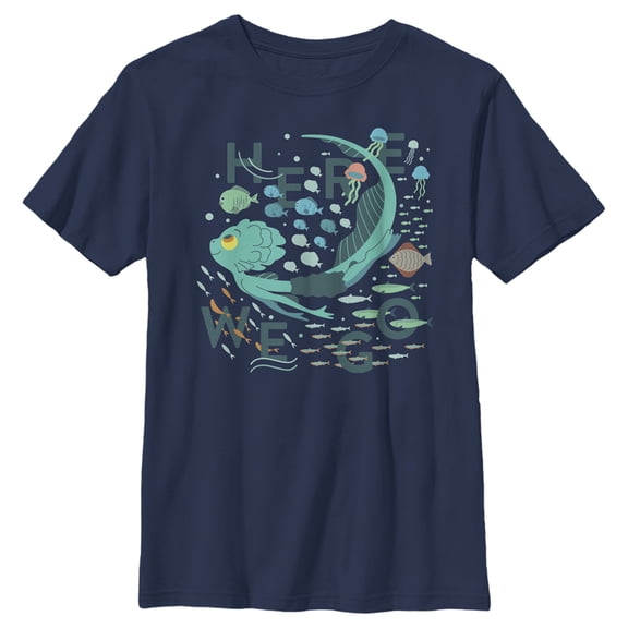 Boy's Luca Here We Go Graphic Tee Navy Blue X Large