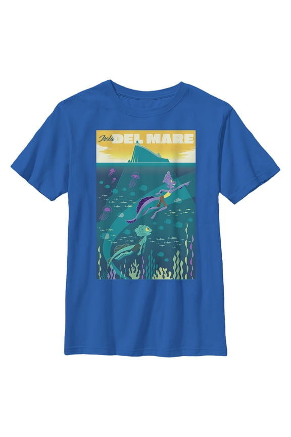 Boy's Luca Isola Del Mare Poster Graphic Tee Royal Blue X Large