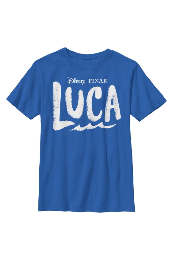 Boy's Luca Logo  Graphic Tee Royal Blue Small