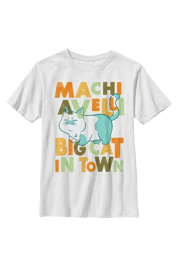 Boy's Luca Machiavelli Big Cat in Town Graphic Tee White Small