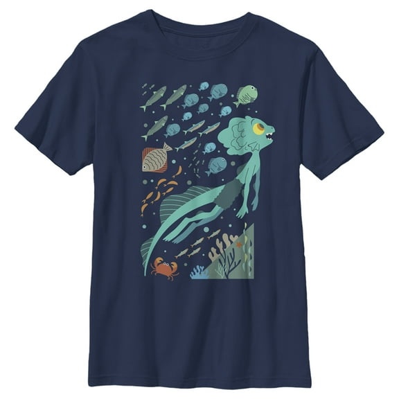 Boy's Luca Under the Sea Adventure  Graphic Tee Navy Blue X Small