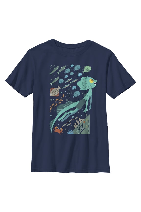Boy's Luca Under the Sea Adventure Graphic Tee Navy Blue X Small