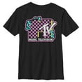 thumbnail image 1 of Boy's MTV Dragon Checker Logo Graphic Tee Black X Small, 1 of 5