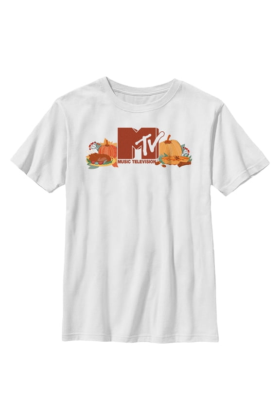Boy's MTV Fall Logo Graphic Tee White X Large