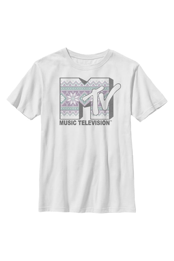 Boy's MTV Tapestry Logo Graphic Tee White X Large