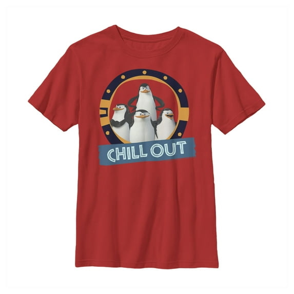 Boy's Madagascar Chill Out Graphic Tee Red Large