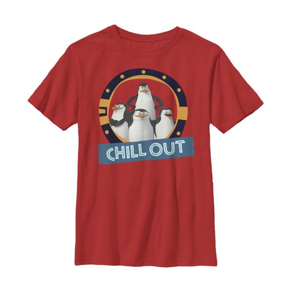 Boy's Madagascar Chill Out  Graphic Tee Red X Large