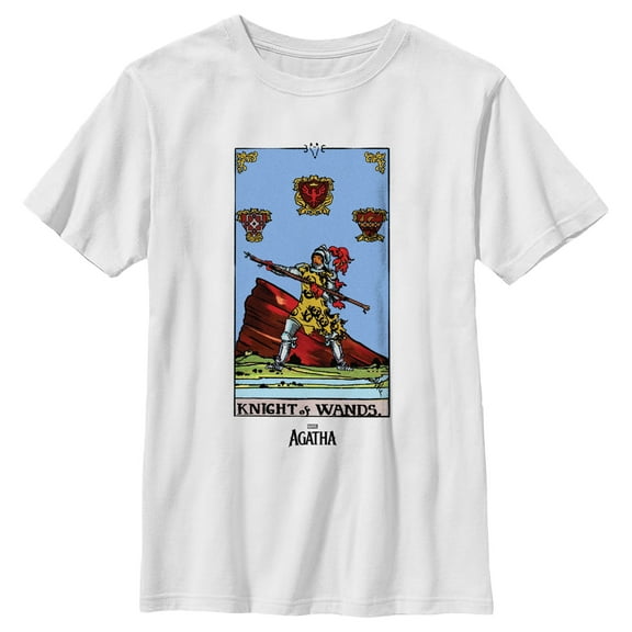 Boy's Marvel: Agatha All Along Knight Of Wands Card Graphic T-Shirt
