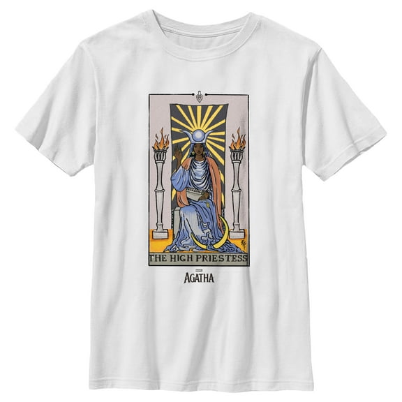 Boy's Marvel: Agatha All Along The High Priestess Card  Graphic T-Shirt