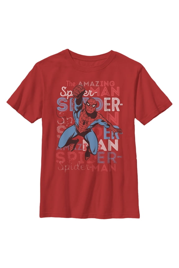 Boy's Marvel Amazing Spider-Man Jump  Graphic Tee Red Small
