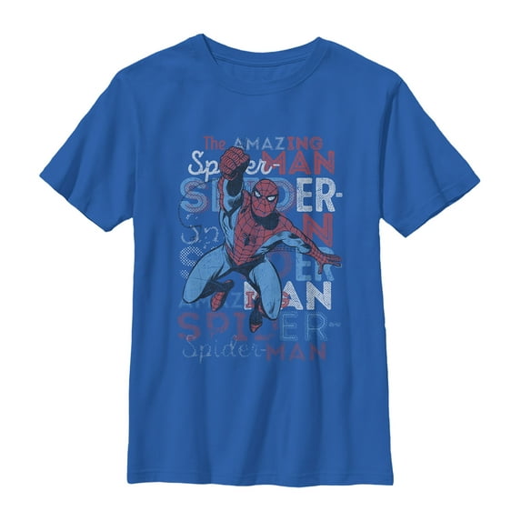 Boy's Marvel Amazing Spider-Man Jump Graphic Tee Royal Blue Large