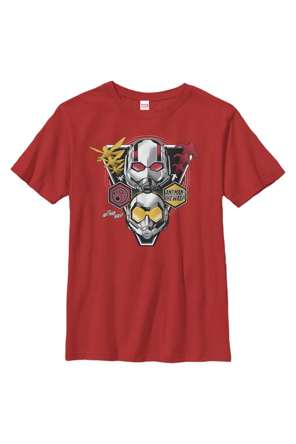 Boy's Marvel Ant-Man and the Wasp Masks Graphic Tee Red Small