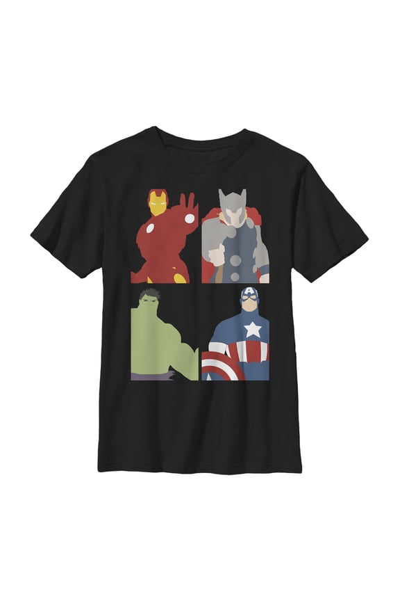 Boy's Marvel Avengers Assemble Logo  Graphic Tee Black Large