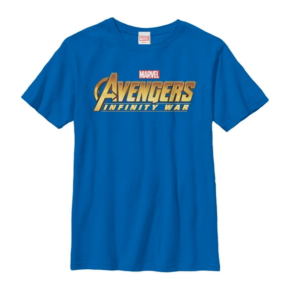 Boy's Marvel Avengers: Avengers: Infinity War Filled Logo  Graphic Tee Royal Blue X Large
