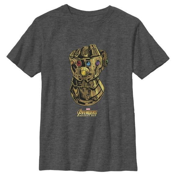 Boy's Marvel Avengers: Avengers: Infinity War Power Gauntlet  Graphic Tee Charcoal Heather Large