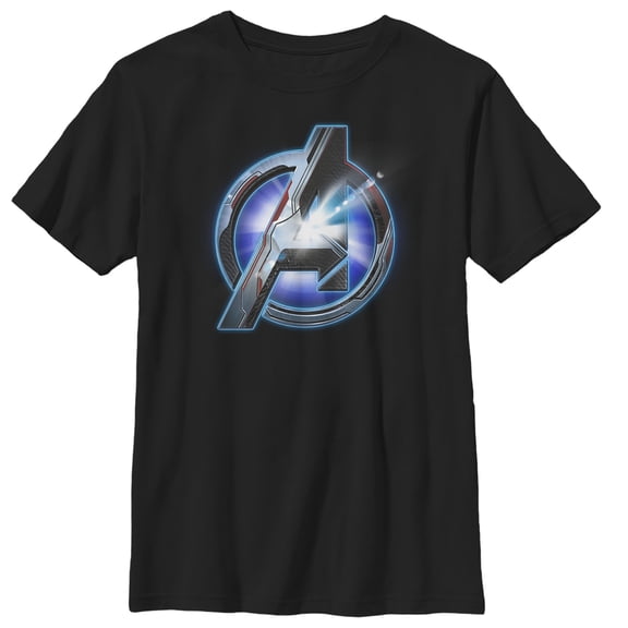 Boy's Marvel Avengers: Endgame Arc Reactor Logo Graphic Tee Black Large