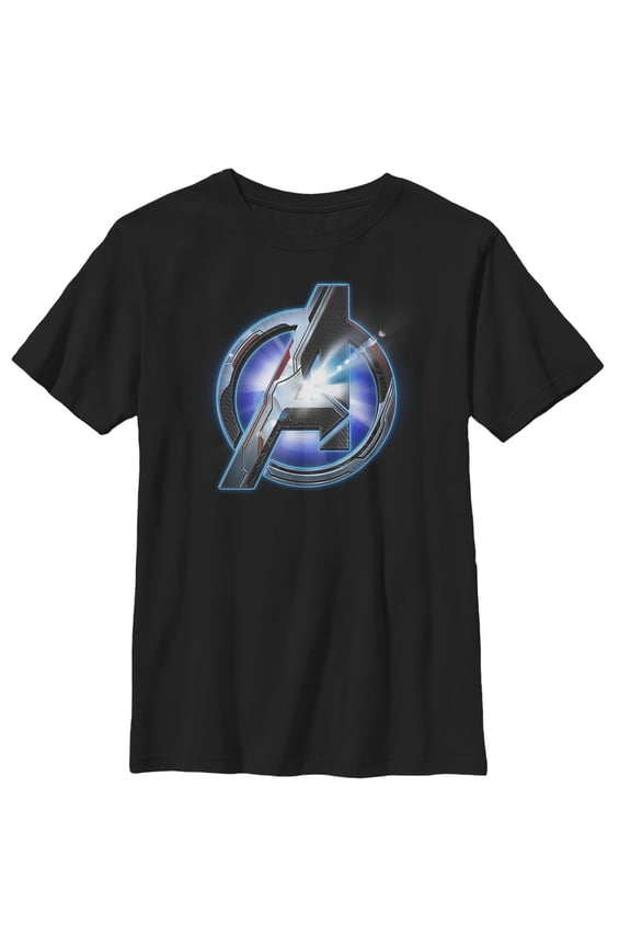 Boy's Marvel Avengers: Endgame Arc Reactor Logo  Graphic Tee Black Large