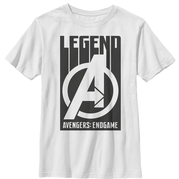 Boy's Marvel Avengers: Endgame Bold Legend Logo Graphic Tee White Large