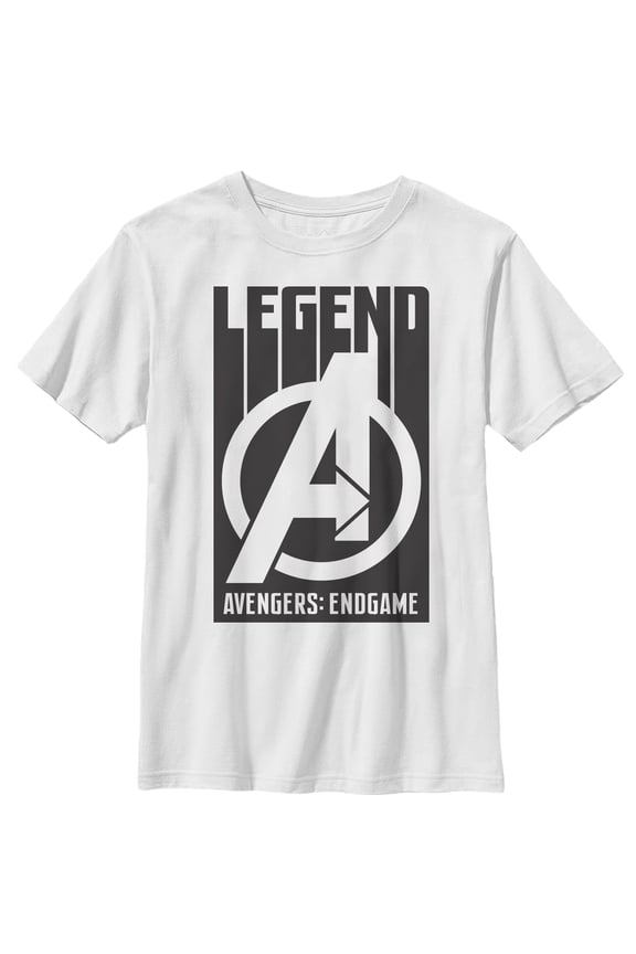 Boy's Marvel Avengers: Endgame Bold Legend Logo Graphic Tee White Large