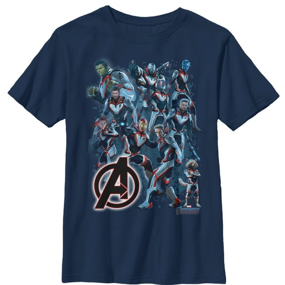Boy's Marvel Avengers: Endgame Hero Huddle  Graphic Tee Navy Blue Large