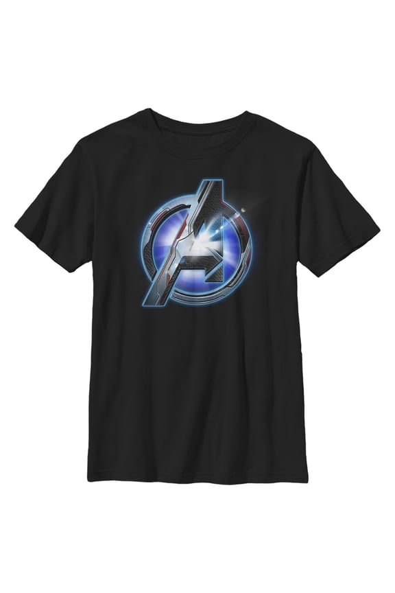Boy's Marvel Avengers: Endgame High Tech Logo  Graphic Tee Black Large