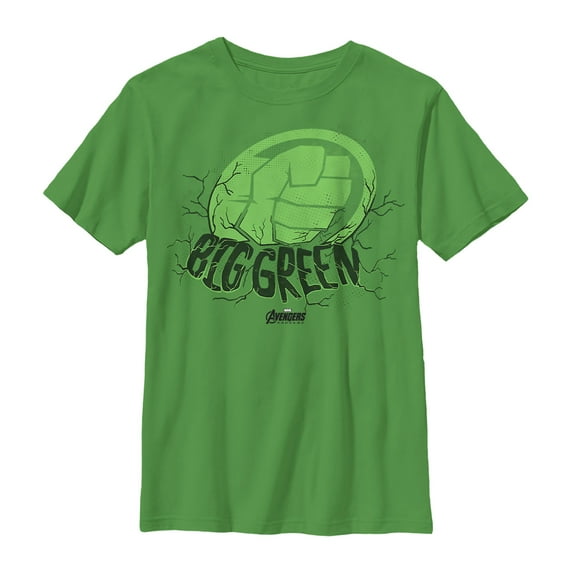 Boy's Marvel Avengers: Endgame Hulk Big Graphic Tee Kelly Green Small