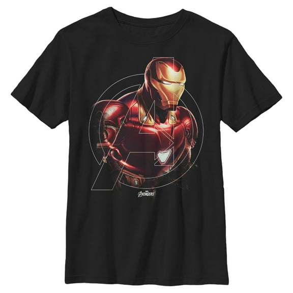 Boy's Marvel Avengers: Endgame Iron Man Portrait  Graphic Tee Black Small