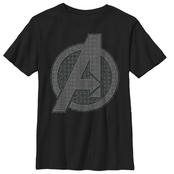 Boy's Marvel Avengers: Endgame Logo Icon Tiles Graphic Tee Black X Small