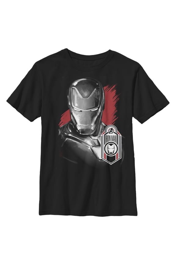 Boy's Marvel Avengers: Endgame Metallic Iron Man Graphic Tee Black Small