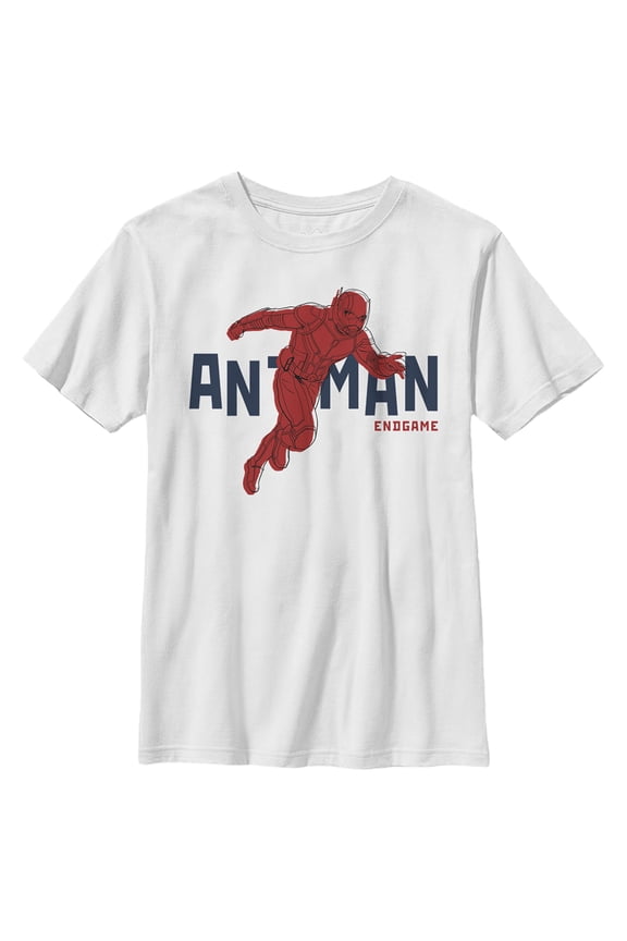 Boy's Marvel Avengers: Endgame Minimalist Ant-Man Graphic Tee White Small